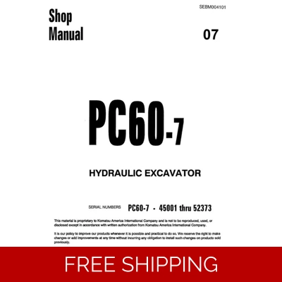 KOMATSU PC60-7 EXCAVATOR WORKSHOP MANUAL